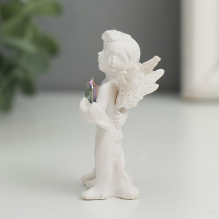 Polystone souvenir "Snow White Angels Crystal Heart" 5.6x4.3x2.3 cm-2