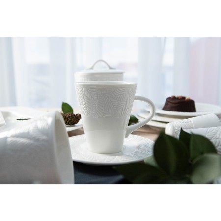 Tea couple Porcelain Magistro Crotone, 2 items: a 220 ml cup, a saucer d = 15 cm, white color