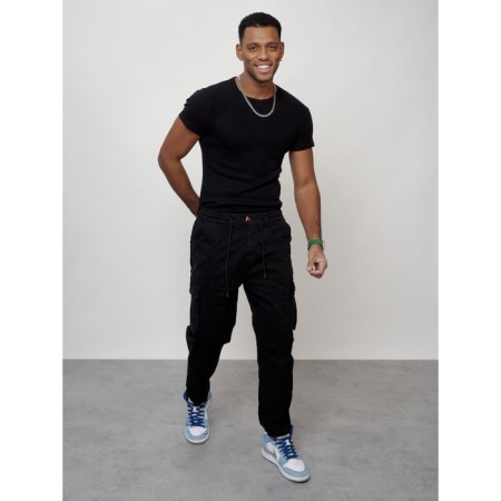 Cargo jeans male, size 50-52, black color-10