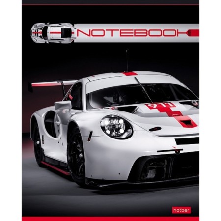 Notebook of 48 sheets in the "Sports Auto" line, cover coated cardboard, rounded corners, an offset block 65g/m2, mix-4