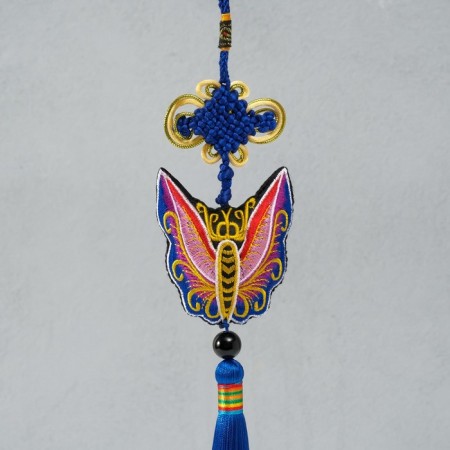Suspension Textile "Butterfly" blue 2x6.5x27 cm-2