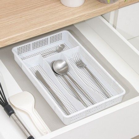 Darel plastic cutlery tray, marble color-2
