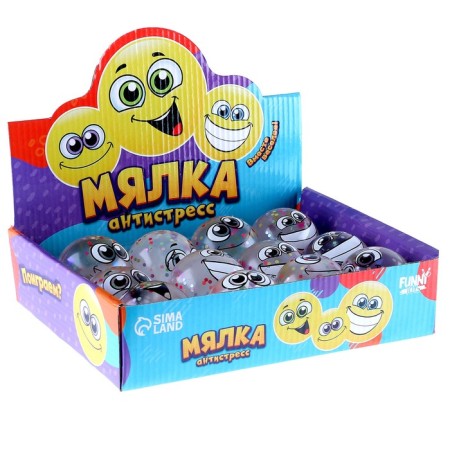 Antistress Mailing Smiley Square, with liquid, mix-3