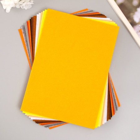 A set of soft felt "Astra" (16 pcs) Assorted, 1 mm, 170 gr. 20x30 cm
