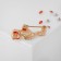 Brooch "Violin key" mini, inspiration, white-red color in gold