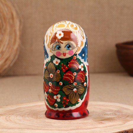 Nesting doll "Nina", blue scarf, 5-doll, 16 cm-1