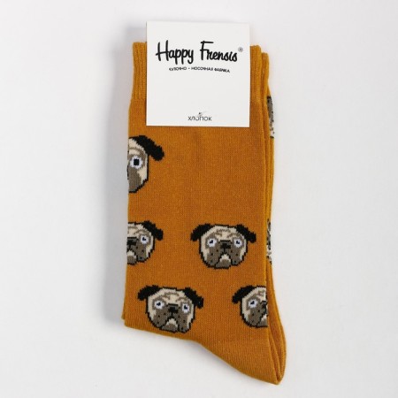 Socks "dog", mustard color, size 25-27-4