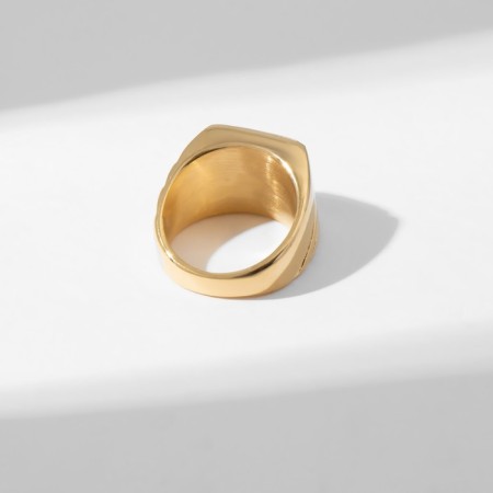 Male ring "ring" relief, black color in gold, 20 size-1