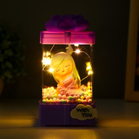 Ночник "Девочка" LED от батареек 3хАА фиолетовый 8х8х15,5 см RISALUX-2