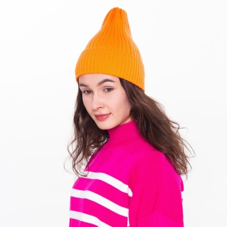 Female Winter hat, orange color, size 52-56
