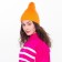 Female Winter hat, orange color, size 52-56