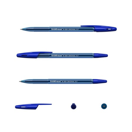 A set of ballpoints Erichkrause R-301 Original Stick, node 0.7 mm, blue ink blue-1