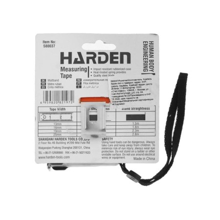 Roulette Harden 580037, with a shock -resistant rubberized body, 7.5m x 25mm-3