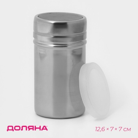 Dispenser for sugar powder of the share, 300 ml, 7 × 12.6 cm, chrome color