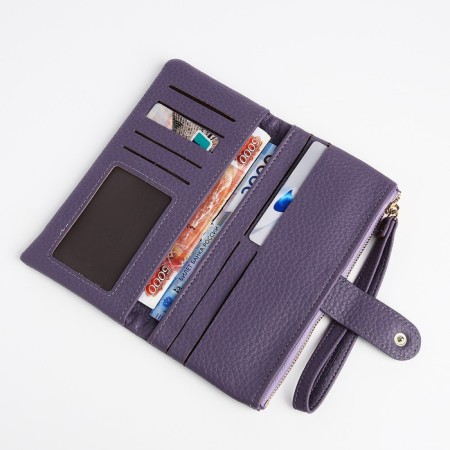 Women's wallet on the button, purple color-3