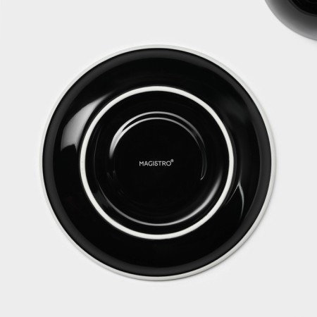 Coffee steam porcelain Magistro Coffee Time, 2 objects: a cup 200 ml, a saucer d = 14.5 cm, black color is black-6