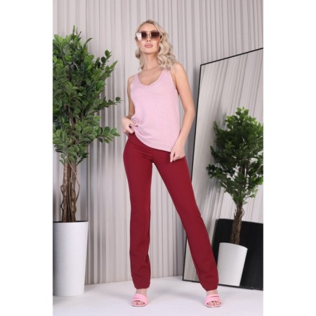 Female trousers, size 42, burgundy color-1