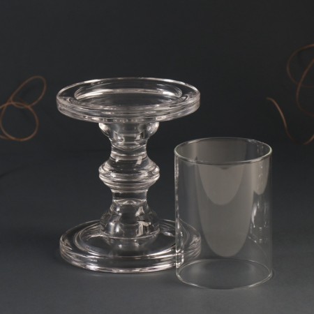 Glass of glass per 1 candle "honesty" transparent 22x11x11 cm-2