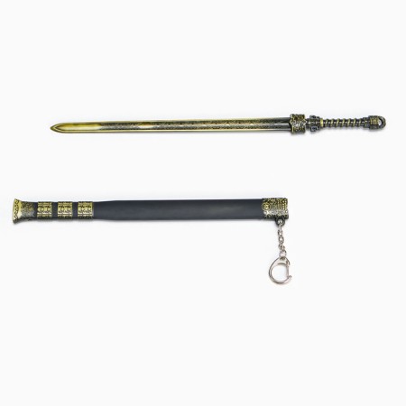 Souvenir weapon suspended mini "anime sword", keychain, 28 cm, black with gold-3
