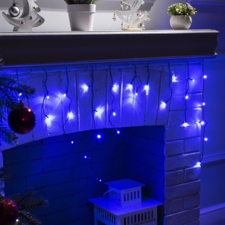 Garland "fringe" 3 × 0.5 m, IP20, dark thread, 80 LED, glow blue, 8 modes, 220 V-2