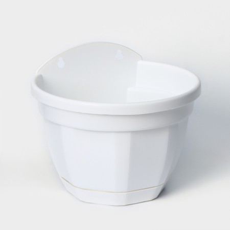 Kashpo wall “Nika”, d = 20 cm, 3 l, white color