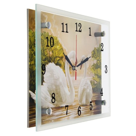 Carty clock is wall-mounted, interior "swans", silent, 25 x 20 cm-1