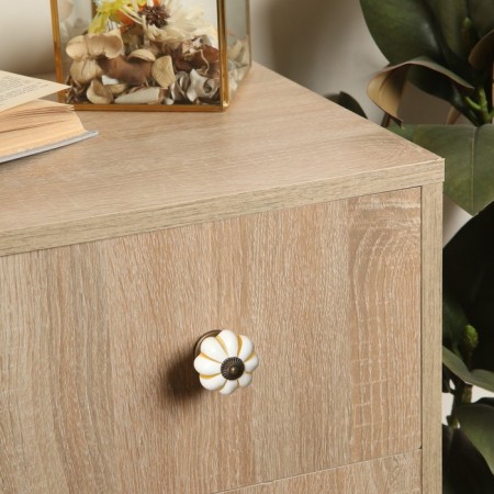 Handle button tundra RK117 (001), d = 39, plastic, white with gold-2
