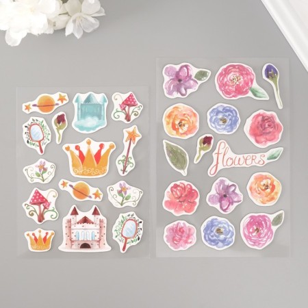 Stickers for creativity "Flower Kingdom" set 2 sheets 22x12.5 cm-1