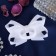 Hair elastic band "Schoolgirl" Bant Strochi, 8 cm, white-blue