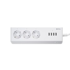 Sibling PS3U network filter, 3 sockets and 4 USB, 1.2 m, 10 A, 2200 W and 10.5 W, white color