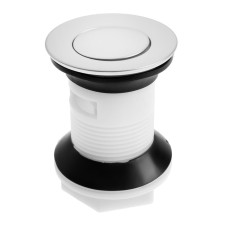 Bottom valve Zein Bp3, plastic housing, small button, stainless steel, overflow