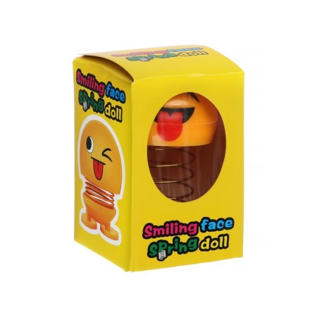 Smile on the spring, on the panel in the car, tongue, yellow-3