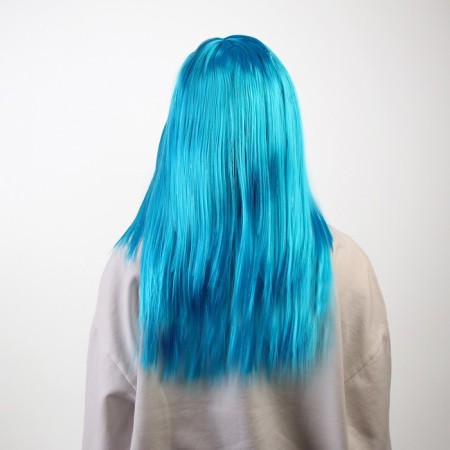 Carnival wig "shine", blue color-3