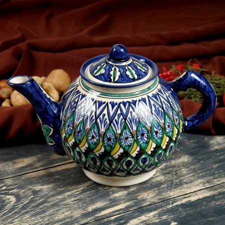 Rishtan ceramics "Patterns", 1000 ml, blue-3