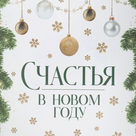 Gift box with PVC "Happiness in the New Year", 20 x 30 x 8 cm, New Year-4