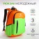 School backpack, 2 lightning departments, 3 pockets, green/orange color