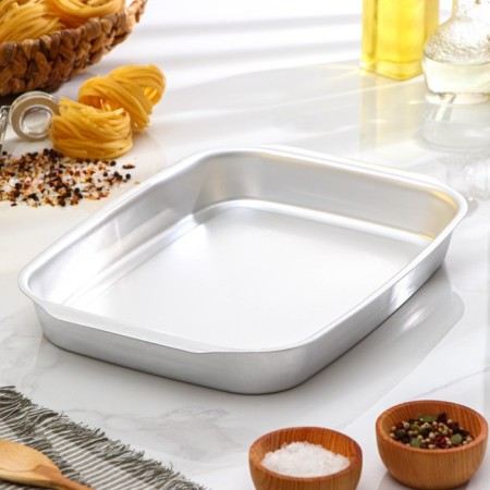 Baking she, 26 × 36 cm, h = 4.5 cm, silver color-3