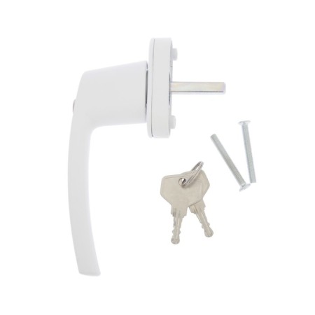 Window tundra handle with a lock of 35 mm, metal, white-1