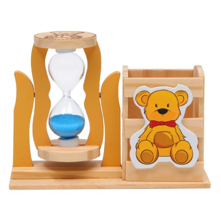 Sanding clock "Bear", souvenir, with a pencil, 13.5 x 13.5 x 10 cm, blue-2