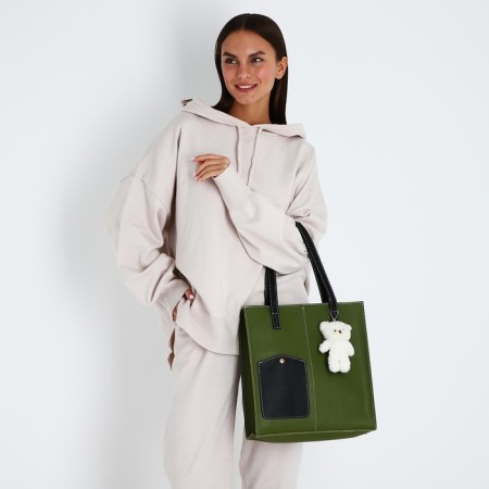 Bag Female Tout with zipper, green color-8