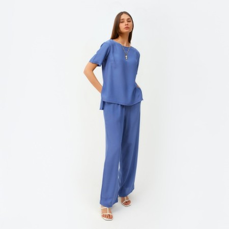 Women's costume (T -shirt, trousers) minku: enjoy Blue color, size 42-3