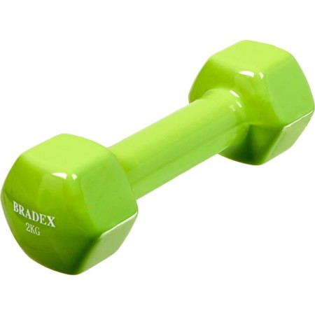 Rubberized dumbbells Bradex SF 0535, light green, 2 kg