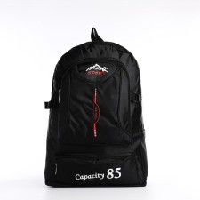 A backpack with a lightning with an increase, 55l, 5 external pockets, black color