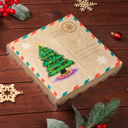 Birch for cookies "Christmas Post", 18 x 18 x 3 cm-1
