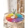 Rainbow flower tablecloth, round, oxford, elastic band, size 140x140 cm, diameter 105-120 cm