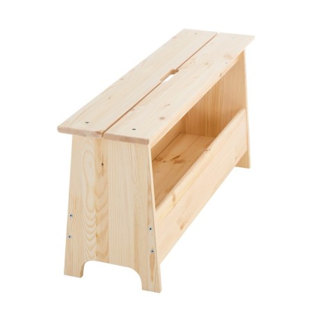 Barks with a storage department Perjohan, 100x25x45, Massive Pine-2