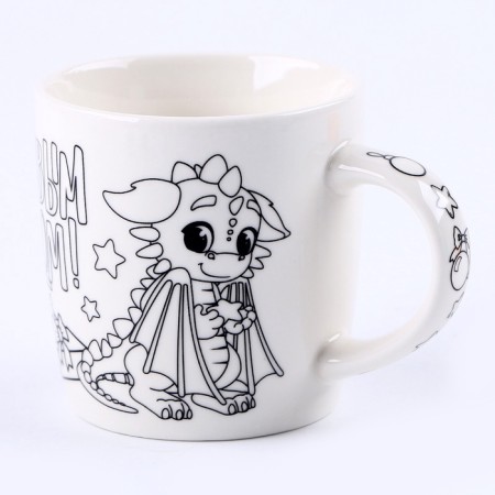 Mug for painting "Drakonchik" with a soft toy, 300 ml-5
