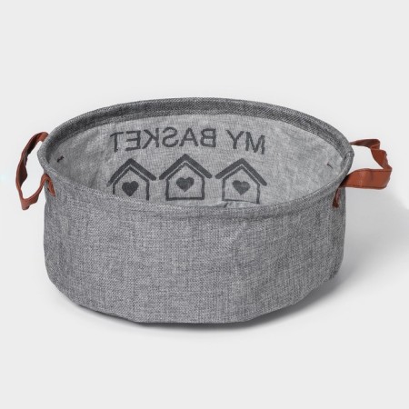 Storage basket with handles Round shares My Basket, 30 × 30 × 13 cm, color gray color-3