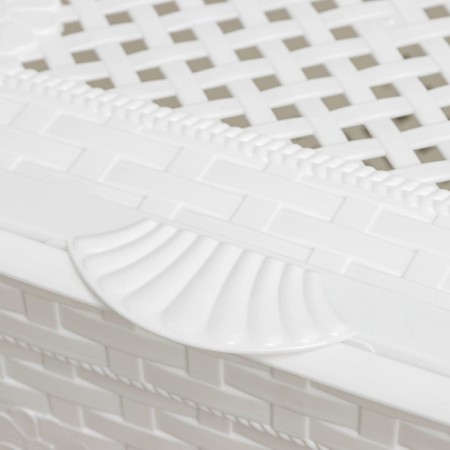 Besnaya basket with a lid "Lux braid", 85 l, 58 × 39 × 57 cm, white color-1