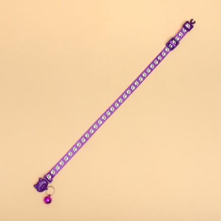 Fly collar "shower" luminous, with a bell, 30 x 1 cm, polyester, purple-4